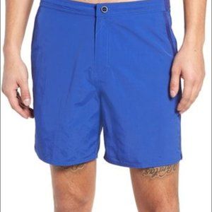 Tavik Blue Catera Modern Swim Trunk Shorts Size 32W